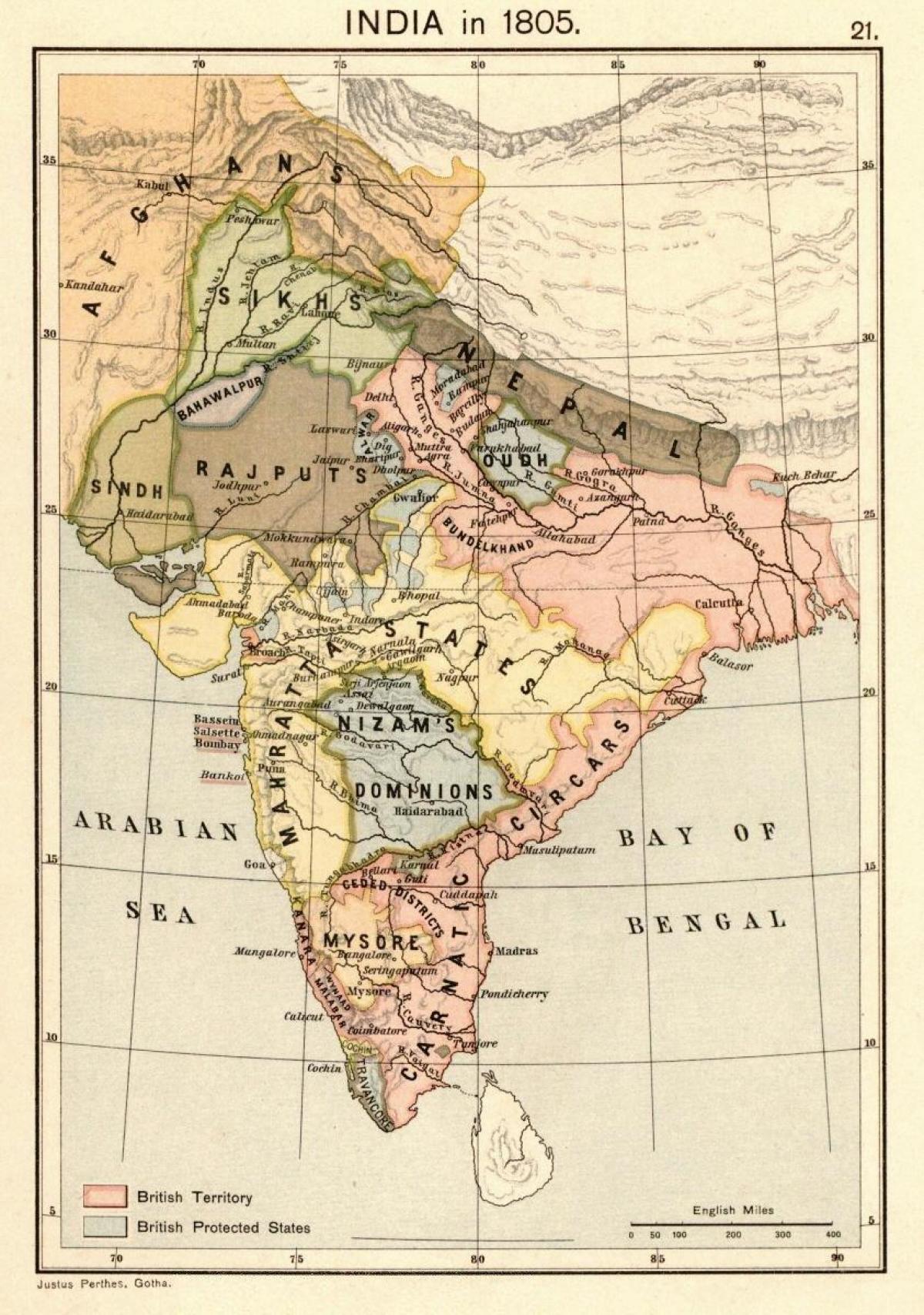 карта Непал до 1816