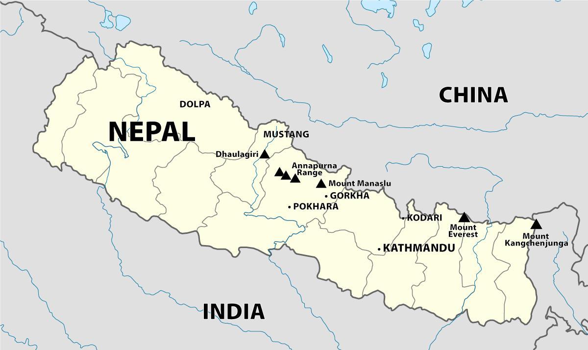 Індія, Непал кордону карти