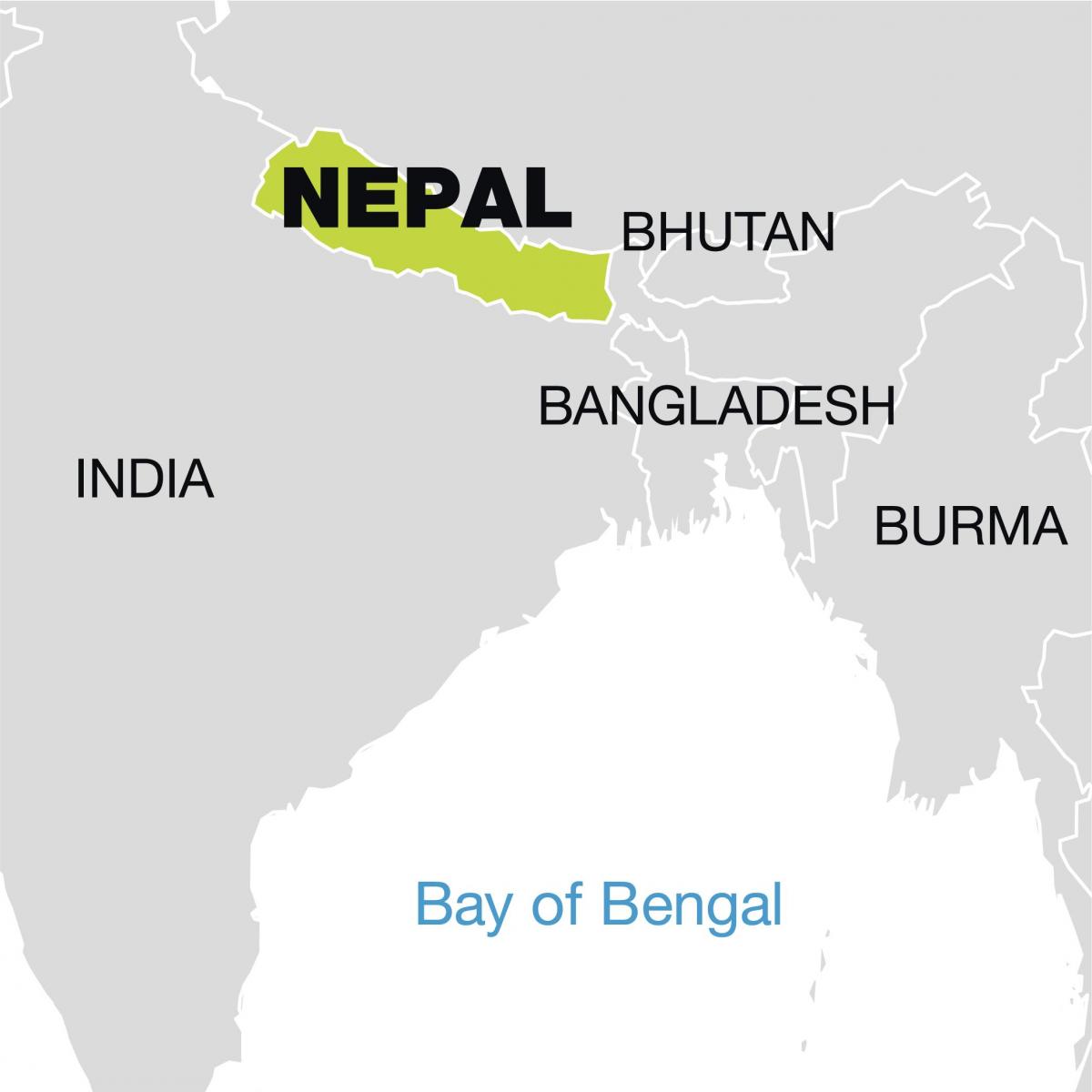 карта світу, показує Непал