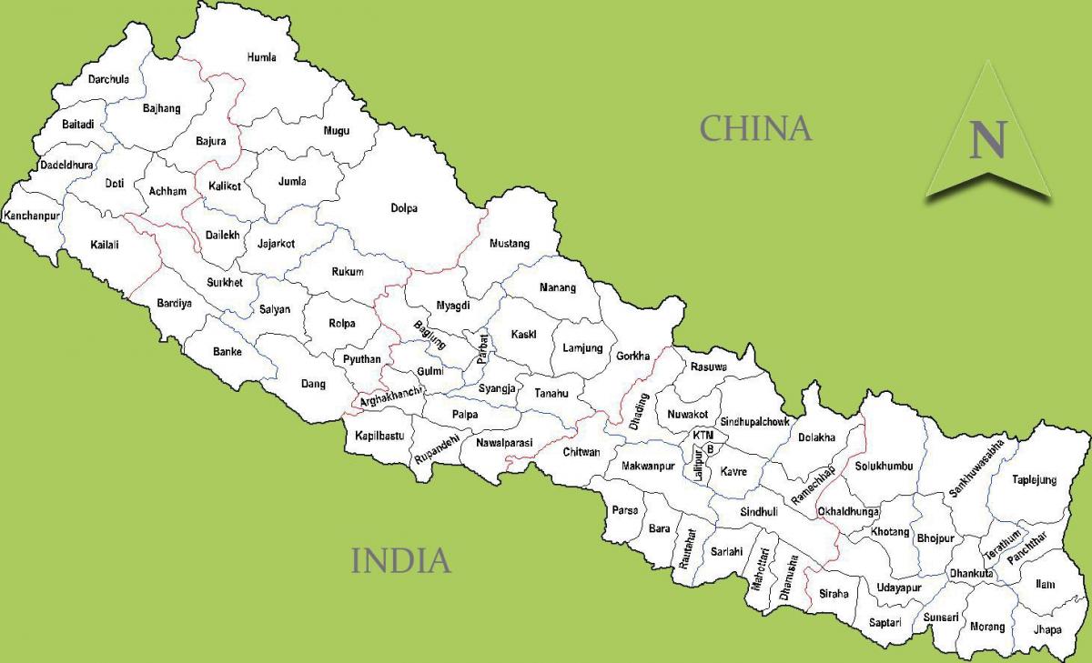 Непал карта з містами