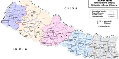 Карта Непалу В постійного струму