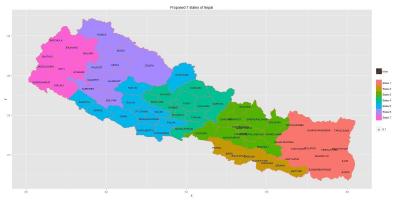 Нова карта Непалу з 7 держава